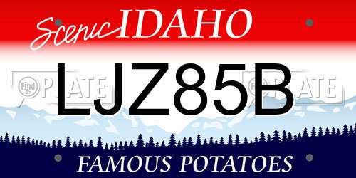 LJZ85B Idaho License Plate