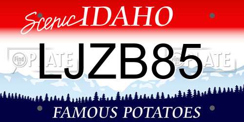 LJZB85 Idaho License Plate