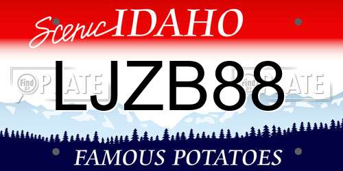 LJZB88 Idaho License Plate