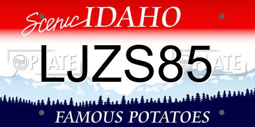 LJZS85 Idaho License Plate