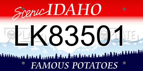 LK83501 Idaho License Plate