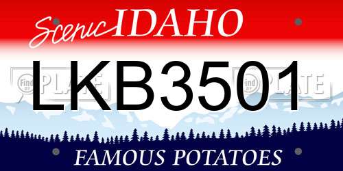 LKB3501 Idaho License Plate