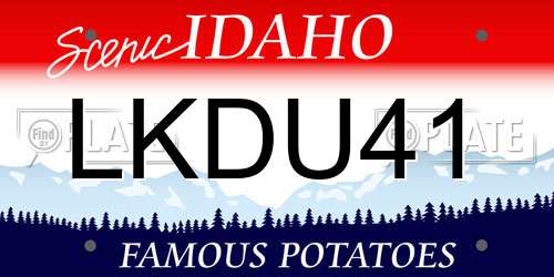 LKDU41 Idaho License Plate