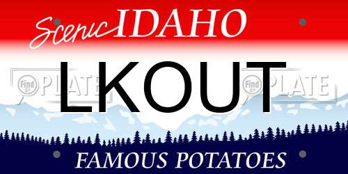 LKOUT Idaho License Plate