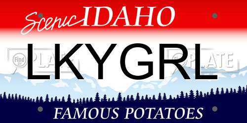 LKYGRL Idaho License Plate