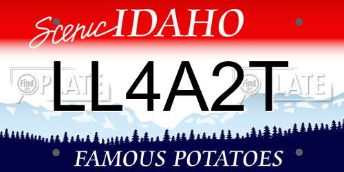 LL4A2T Idaho License Plate