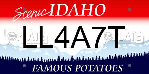 LL4A7T Idaho License Plate