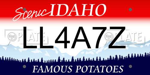 LL4A7Z Idaho License Plate