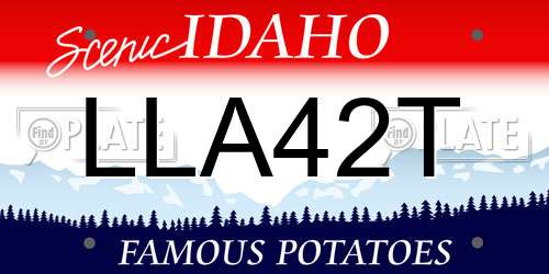 LLA42T Idaho License Plate