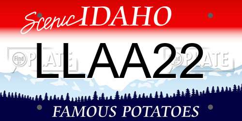 LLAA22 Idaho License Plate