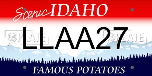 LLAA27 Idaho License Plate