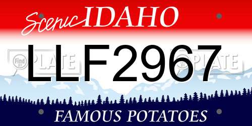 LLF2967 Idaho License Plate