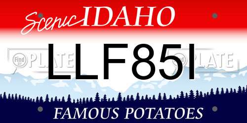 LLF85I Idaho License Plate
