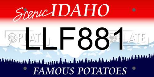LLF881 Idaho License Plate