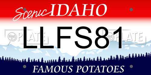 LLFS81 Idaho License Plate