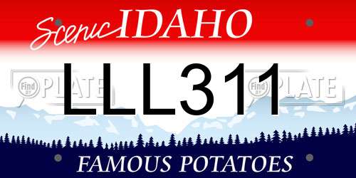 LLL311 Idaho License Plate