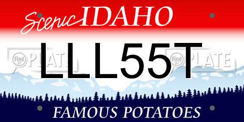 LLL55T Idaho License Plate
