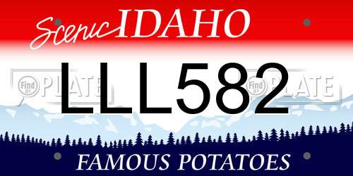 LLL582 Idaho License Plate