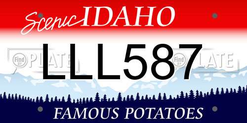 LLL587 Idaho License Plate