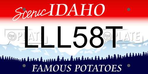 LLL58T Idaho License Plate