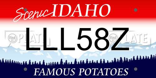 LLL58Z Idaho License Plate