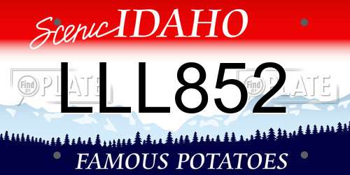 LLL852 Idaho License Plate
