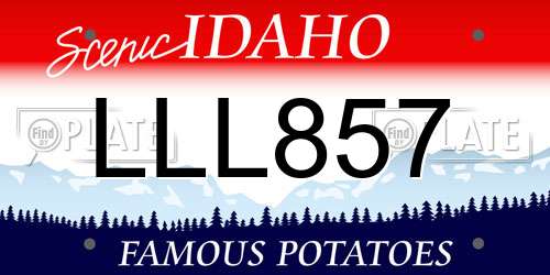 LLL857 Idaho License Plate