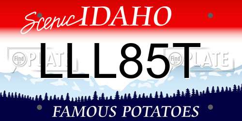 LLL85T Idaho License Plate