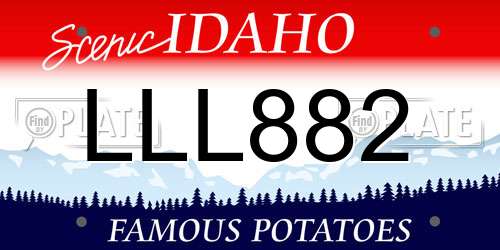 LLL882 Idaho License Plate