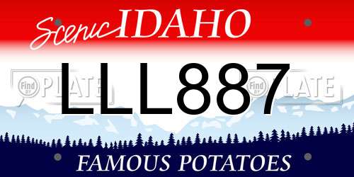 LLL887 Idaho License Plate