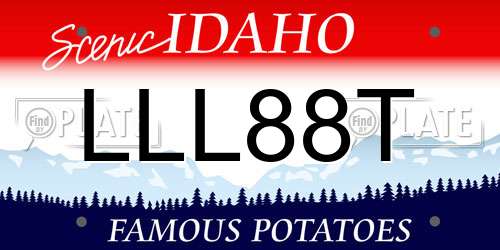 LLL88T Idaho License Plate