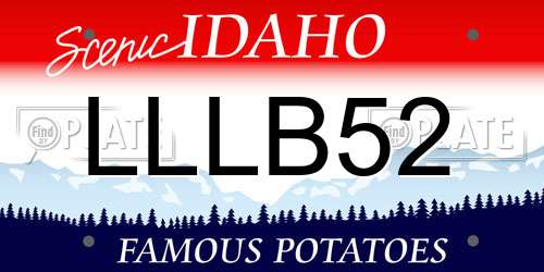 LLLB52 Idaho License Plate