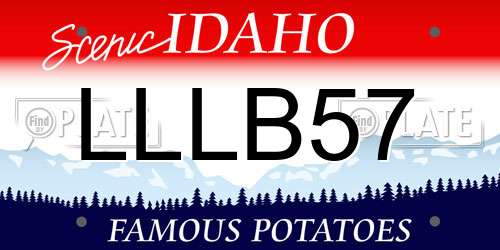LLLB57 Idaho License Plate