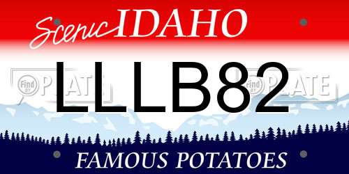 LLLB82 Idaho License Plate