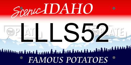 LLLS52 Idaho License Plate