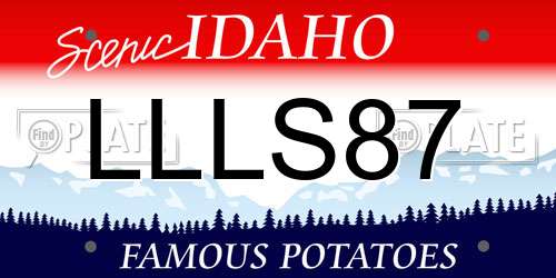 LLLS87 Idaho License Plate
