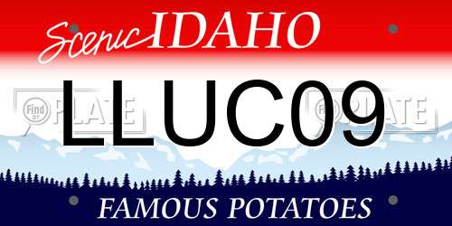 LLUC09 Idaho License Plate