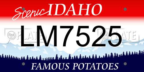 LM7525 Idaho License Plate
