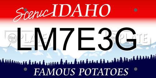 LM7E3G Idaho License Plate