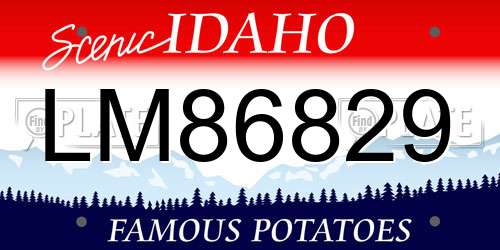 LM86829 Idaho License Plate