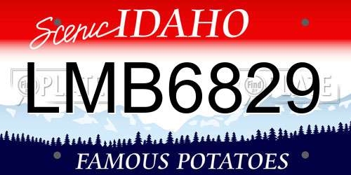 LMB6829 Idaho License Plate