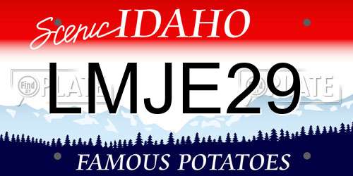 LMJE29 Idaho License Plate