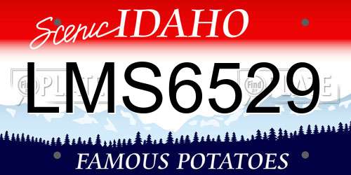 LMS6529 Idaho License Plate