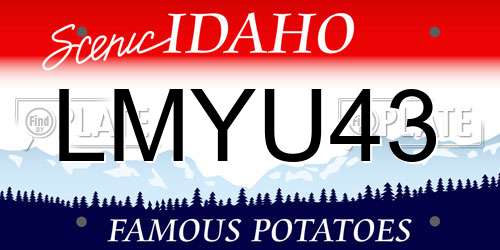 LMYU43 Idaho License Plate