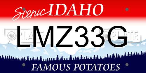 LMZ33G Idaho License Plate