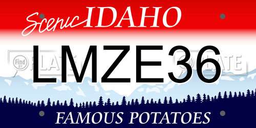 LMZE36 Idaho License Plate
