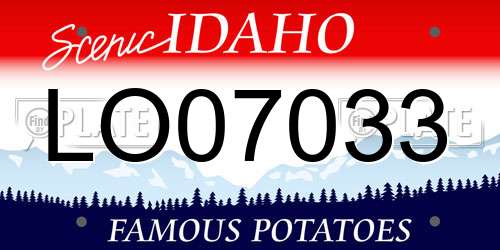 LO07033 Idaho License Plate