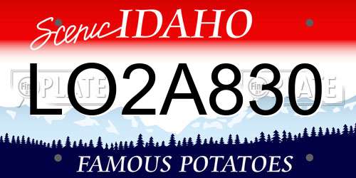 LO2A830 Idaho License Plate