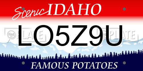 LO5Z9U Idaho License Plate