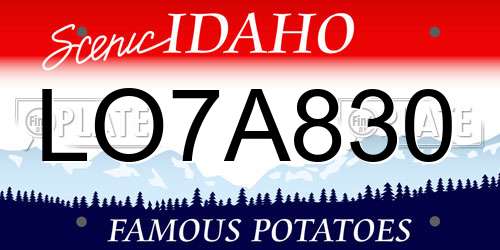 LO7A830 Idaho License Plate